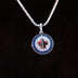 Colgante del logotipo oficial de los Winnipeg Jets de la NHL en oro blanco