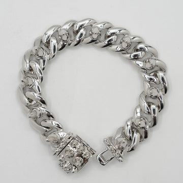 Pulsera de cadena con eslabones de remache y punta en oro blanco