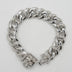 Pulsera de cadena con eslabones de remache y punta en oro blanco