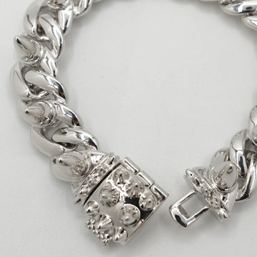 Pulsera de cadena con eslabones de remache y punta en oro blanco
