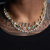 Colored Gemstone Pearl + Round Stone Star Tennis Chain in Yellow Gold Bundle