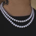 Pave-Set Clustered Tennis Necklace in White Gold - The GLD Shop