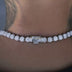 Pave-Set Clustered Tennis Necklace in White Gold - The GLD Shop