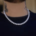 Pave-Set Clustered Tennis Necklace in White Gold - The GLD Shop