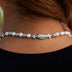 Pearl Cross Chain Necklace in White Gold