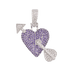 Conjunto de corazón y cruz en oro blanco