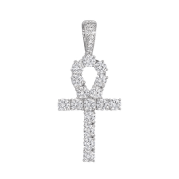 Conjunto de corazón y cruz en oro blanco
