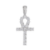 Conjunto de corazón y cruz en oro blanco