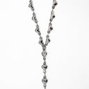 Adjustable Simple Heart Lariat Necklace in White Gold