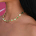 Collar Micro Link con Puño Americano en Oro Amarillo