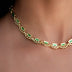 Collar Micro Link con Puño Americano en Oro Amarillo