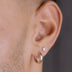 Polished Round Hoop Earrings in White Gold