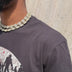 Diamond Puffed Mariner Chain in Yellow Gold- 12mm