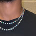 Emerald Baguette Tennis Chain in White Gold - 4mm