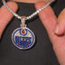 Edmonton Oilers Official NHL Logo Pendant in White Gold