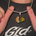 Colgante con el logotipo oficial de los Chicago Blackhawks de la NHL en oro blanco