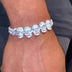 Iced Skull Bracelet in White Gold