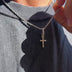 Colgante con clip de cruz de diamantes en oro blanco
