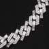 12mm Mixed Stone Diamond Cuban Necklace- White Gold
