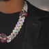 Chicago Bulls Official NBA Diamond Prong Cuban Chain in White Gold- 25mm