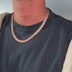 Diamond Pave Flat Snake Link Chain in Rose Gold-4mm