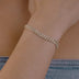 Pulsera Cubana de Micro Diamantes Engastados en Oro Amarillo - 6mm