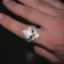 Pave Skull Ring in White Gold Vermeil