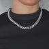 Diamond Cuban Necklace in White Gold - 8.5mm
