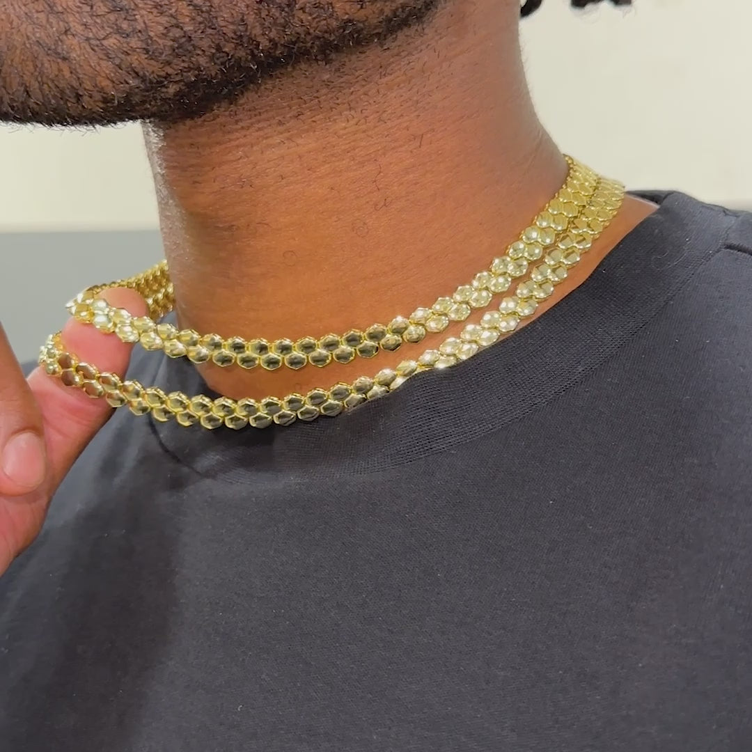 Flat Yellow Gold Necklace | Luxury Reptile Chain | GLD- The GLD Shop