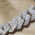 Collar de eslabones con puntas de diamante en oro blanco - 19mm