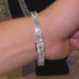 Brazalete tenis de baguette de diamantes en oro blanco - 6mm