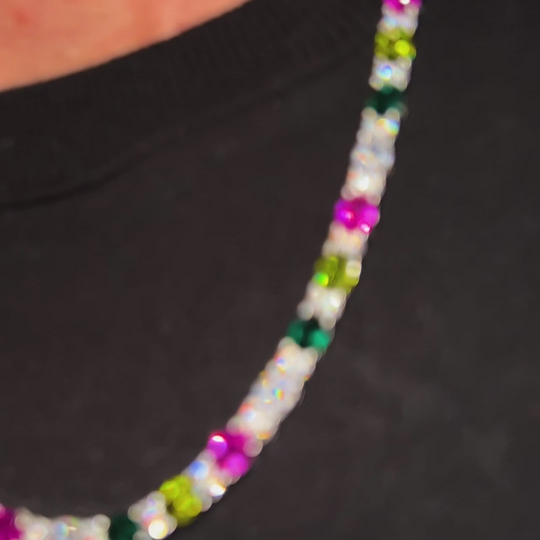 Multicolor Mixed Oval Cut Tennis Chain- 5mm- The GLD Shop
