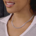 Micro Diamond Prong Cuban Necklace in White Gold - 6mm