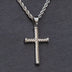 Twisted Rope Cross Pendant in White Gold