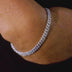 Pulsera Cubana de Micro Diamantes Engastados en Oro Amarillo - 6mm