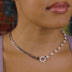 Figaro Chain + Pearl Necklace in White Gold