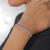 Micro Diamond Prong Cuban Bracelet in White Gold - 6mm