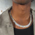 Diamond Prong Link Chain in White Gold - 12mm