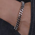 Pulsera de eslabones cubanos Miami en oro blanco - 8 mm