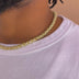 Diamond Pave Snake Link Chain in Yellow Gold-6mm