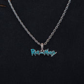 Rick & Morty Official DC Comics Pendant in White Gold