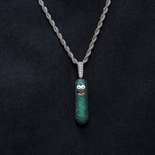 Rick & Morty Pickle Official DC Comics Pendant in White Gold