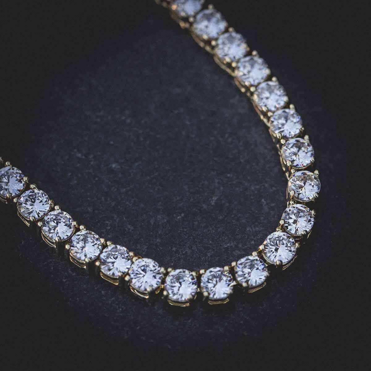 Diamond Tennis Chain in Yellow Gold- 5mm- The GLD Shop