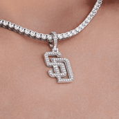 San Diego Padres Micro Pendant in White Gold