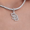San Diego Padres Micro Pendant in White Gold
