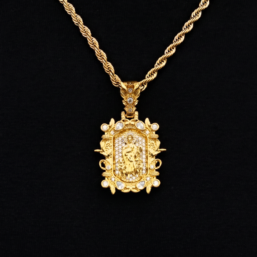 Dije de pastor medieval con incrustaciones en oro amarillo