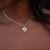 Small Coin Evil Eye Heart Pave Pendant in Gold - The GLD Shop