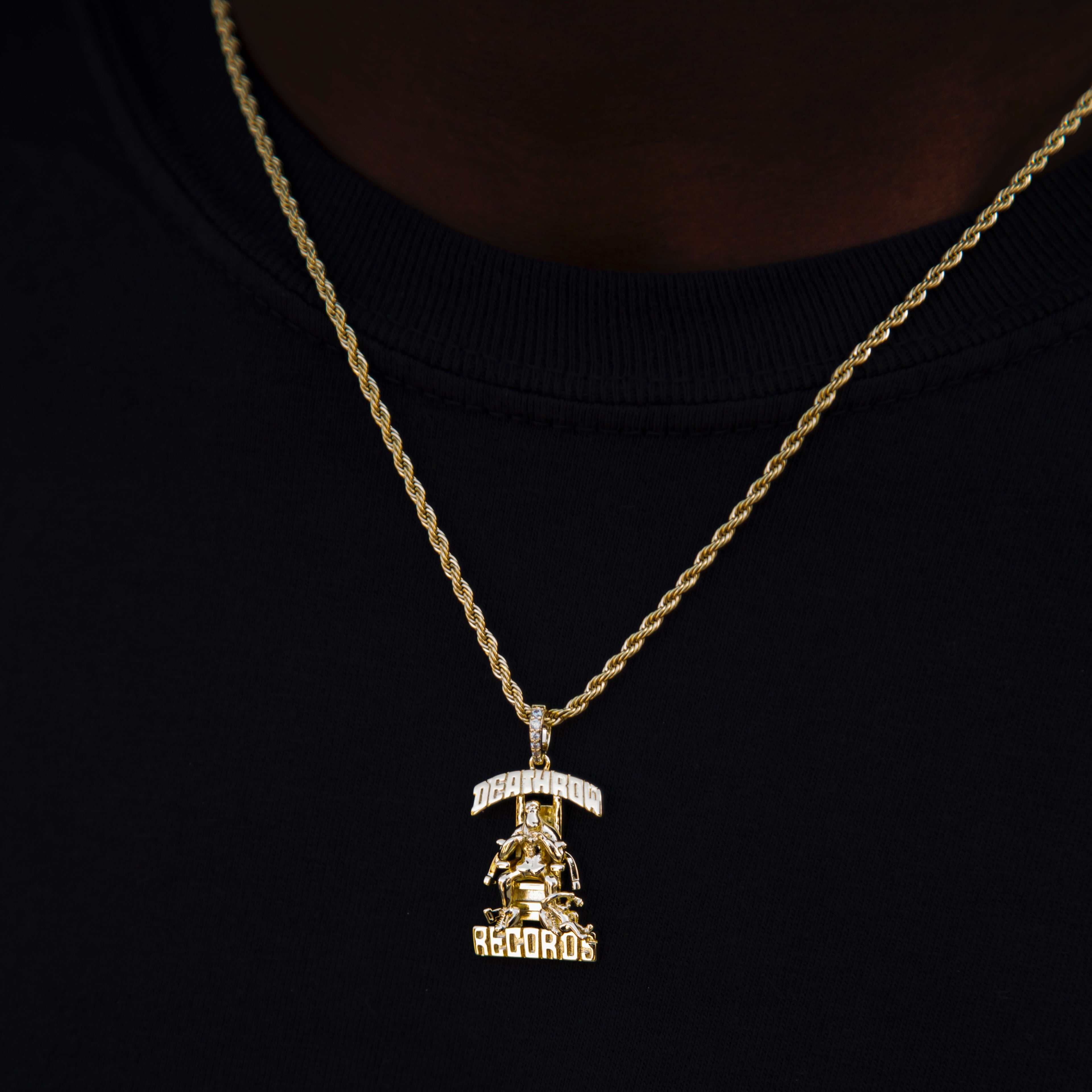 Solid Gold Micro Death Row Pendant-Si Diamonds- The GLD Shop