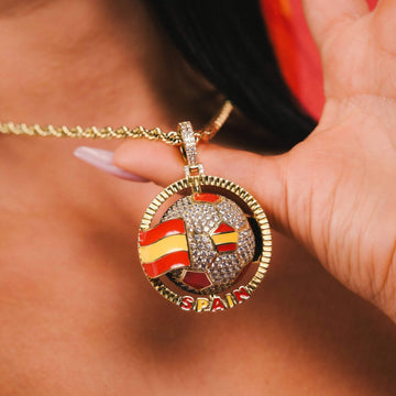 Colgante Spain Globe Helado en Oro Amarillo