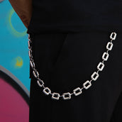 Square Link Pant Chain in White Gold - 15MM